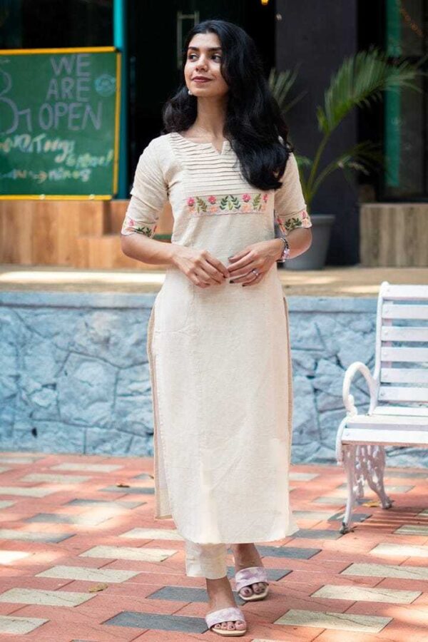 Women?s Cotton Kurta Suit Set with Palazzo Pants & Dupatta(XL) - Image 6